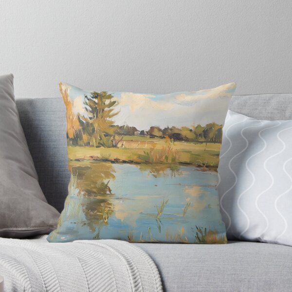 Item preview, Vintage Inspired Country Landscape Pond Painting Poster, Rustic Wall Art Decor designed and sold by Peek-Designs.