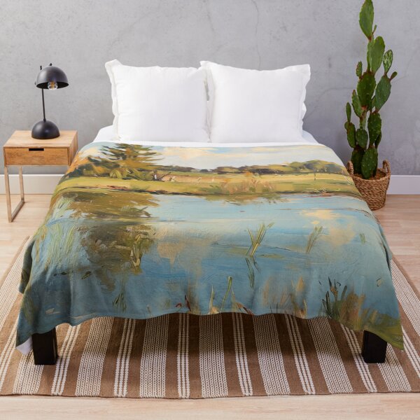 Item preview, Vintage Inspired Country Landscape Pond Painting Poster, Rustic Wall Art Decor designed and sold by Peek-Designs.