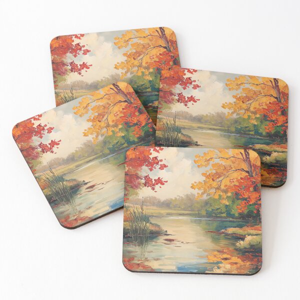 Item preview, Vintage Inspired Country Landscape Pond Painting Poster, Rustic Wall Art Decor designed and sold by Peek-Designs.