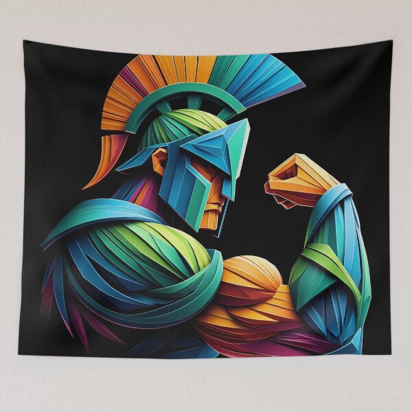 Item preview, Colorful Spartan Strong in Origami Vector Art Design  designed and sold by beben76.