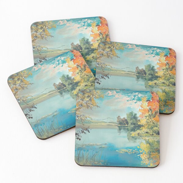 Item preview, Vintage Inspired Country Landscape Pond Painting Poster, Rustic Wall Art Decor designed and sold by Peek-Designs.