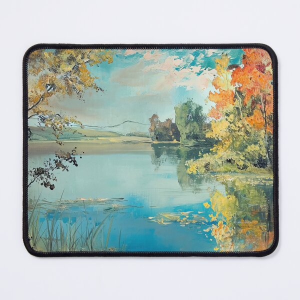 Item preview, Vintage Inspired Country Landscape Pond Painting Poster, Rustic Wall Art Decor designed and sold by Peek-Designs.