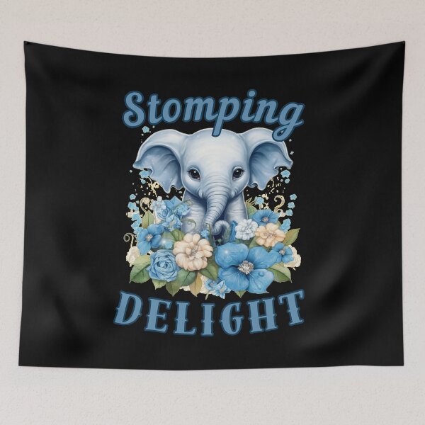 Item preview, Stomping Delight. elephant portrait designed and sold by ElephantVibes.