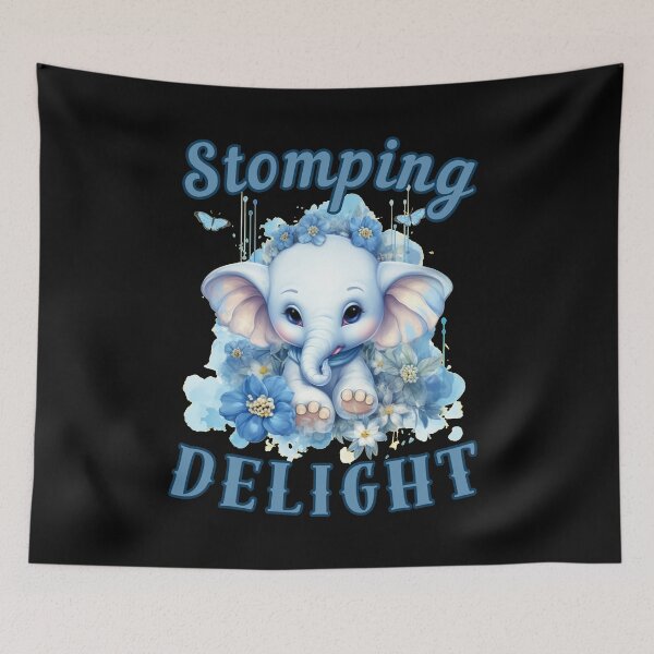 Item preview, Stomping Delight elephant quote designed and sold by ElephantVibes.