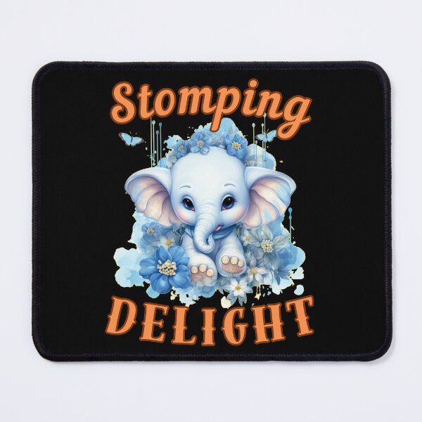 Item preview, Stomping Delight Flower elephant designed and sold by ElephantVibes.