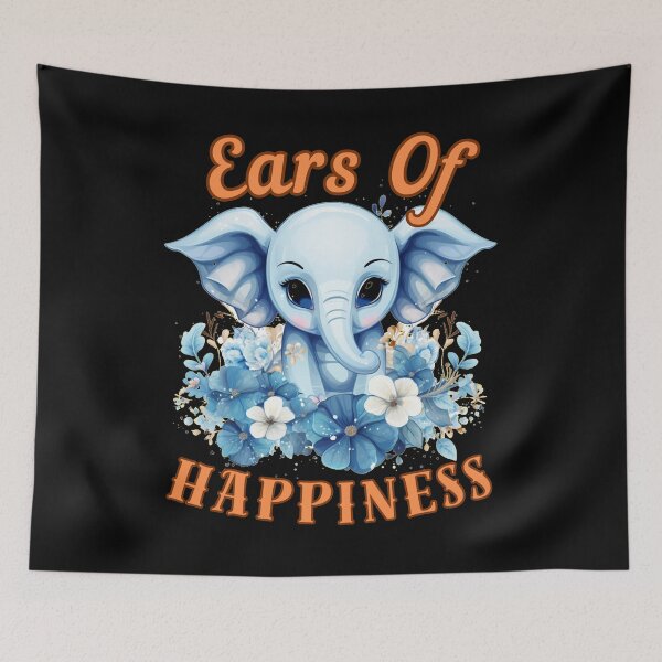 Item preview, Ears Of Happiness Flower elephant designed and sold by ElephantVibes.