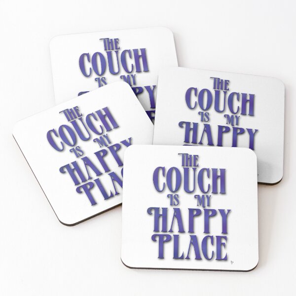 Item preview, The Couch is my Happy Place in Blue designed and sold by TeaLimeTwo.