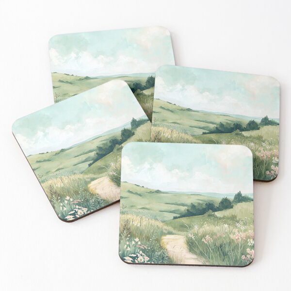 Item preview, Vintage Inspired Meadow Landscape Painting Poster, Nursery Wall Art designed and sold by Peek-Designs.