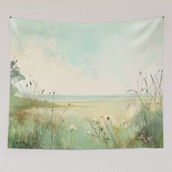 Item preview, Vintage Inspired Meadow Landscape Painting Poster, Nursery Wall Art designed and sold by Peek-Designs.