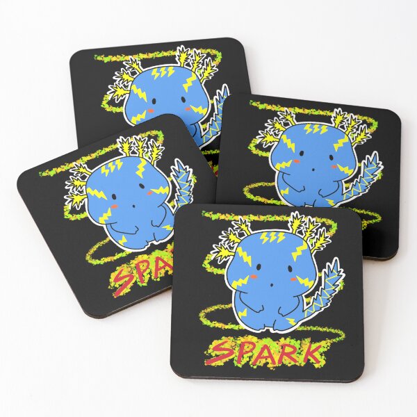 Item preview, Haato the Gang of Salamander :SPARK-Blue with yellow thunder  cute  Axolotl designed and sold by lazycat14.