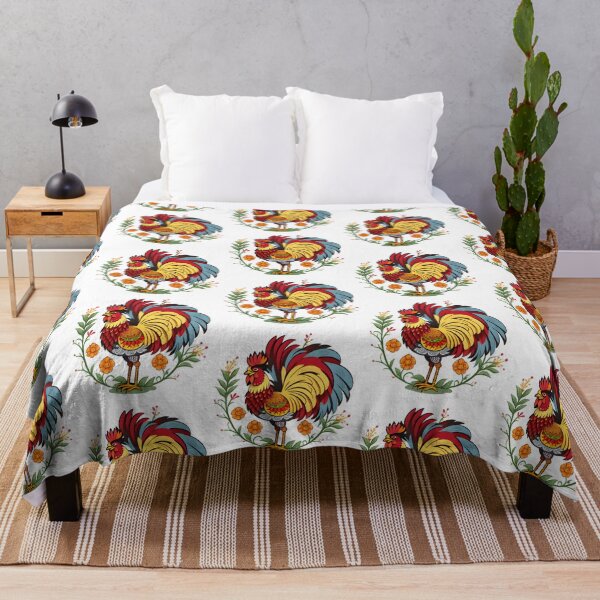 Item preview, Rooster and Flowers designed and sold by WondrousThings.
