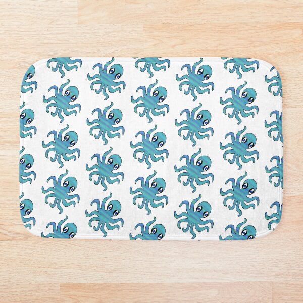Artikelvorschau, Blaugrüner Oktopus (Muster weiß) entworfen und verkauft von 13mtm80-Designs.