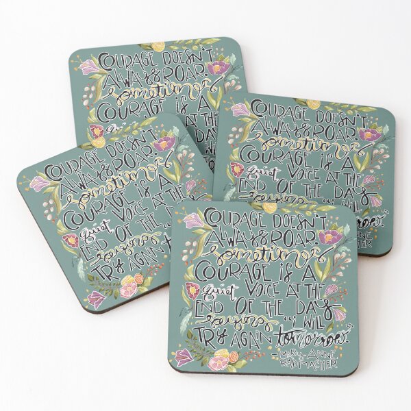Item preview, Courage Quote with Flowers designed and sold by bykarenmorris.