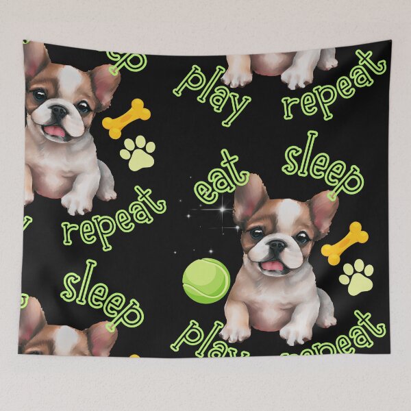 Item preview, Eat Sleep Play Repeat Cute Puppy Colorful Design designed and sold by EarthArtDesigns.