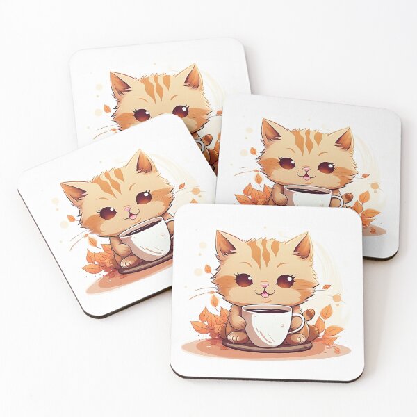 Item preview, Cat Drinking Coffee designed and sold by CatsAndDogs-TF.