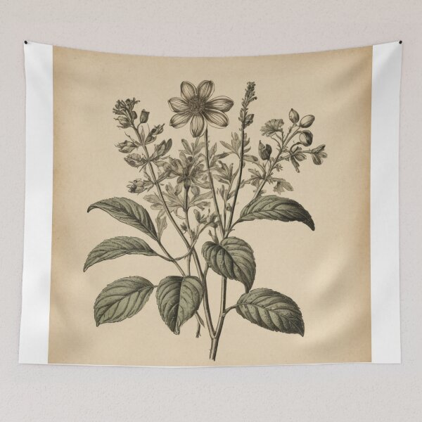 Item preview, Vintage flower sketch art designed and sold by TomorrowsRegret.
