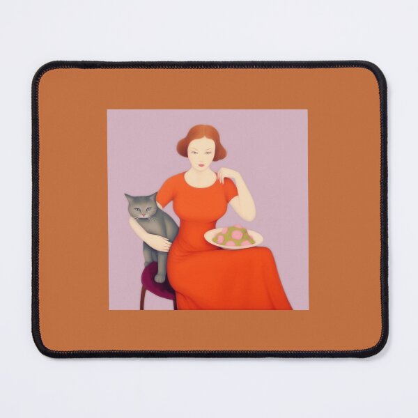 Item preview, Elegant Companions: A Beautiful Encounter of Woman and Cat designed and sold by kklifestyler.