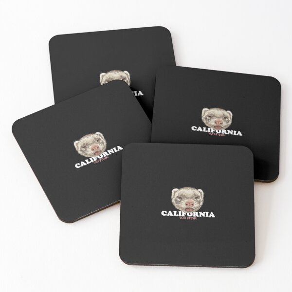 Item preview, CALIFORNIA You Stink!  White Text with Sable Ferret designed and sold by MountMercantile.