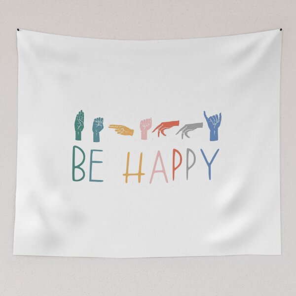 Item preview, be happy ASL symbols  designed and sold by jessicaleah15.