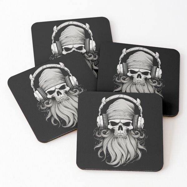 Item preview, Skull Beard with spiked Headphones designed and sold by GobbleGoblin.