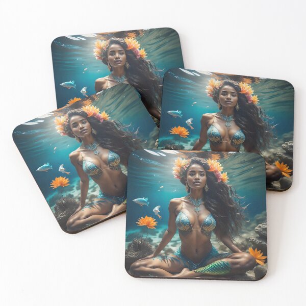 Item preview, Exotic woman with flowers in the ocean designed and sold by JustInspireMe.
