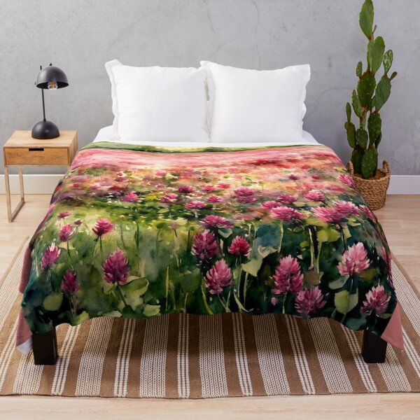 Item preview, Crimson Clover Flower Field - Holt - Country designed and sold by AmberRoseWrites.