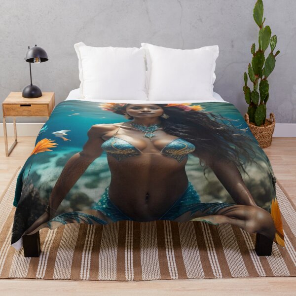 Item preview, Exotic woman with flowers in the ocean designed and sold by JustInspireMe.