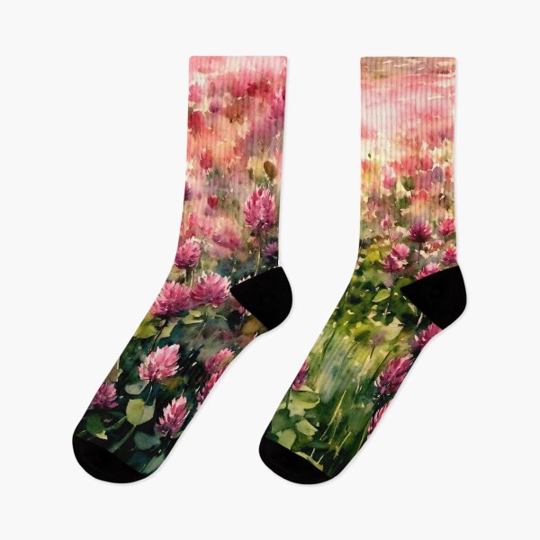 Item preview, Crimson Clover Flower Field - Holt - Country designed and sold by AmberRoseWrites.