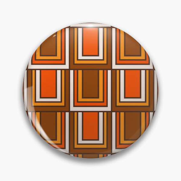 Item preview, Retro 70s Brown and Orange Geometric Portes Pattern designed and sold by kierkegaard.