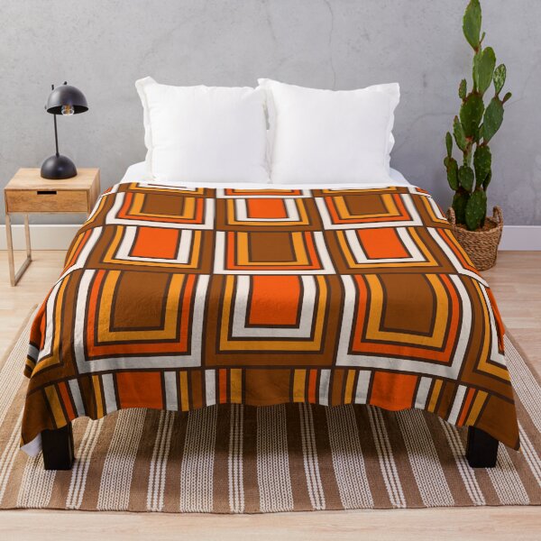 Item preview, Retro 70s Brown and Orange Geometric Portes Pattern designed and sold by kierkegaard.