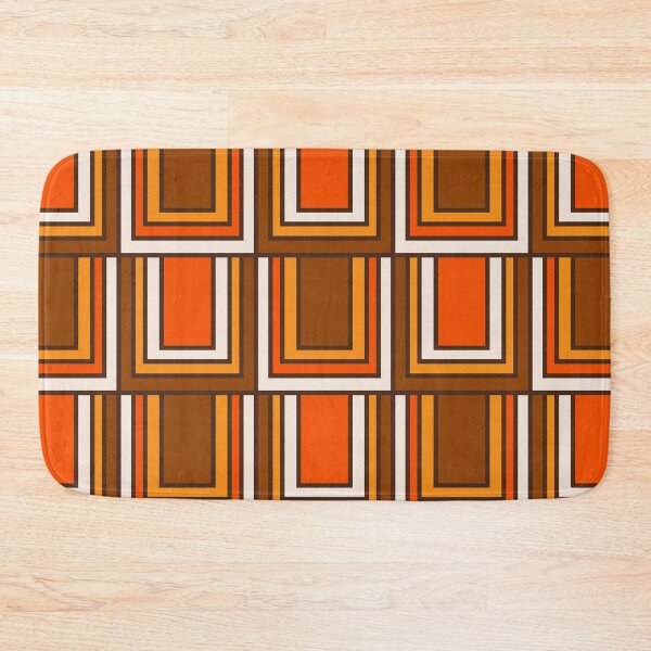 Item preview, Retro 70s Brown and Orange Geometric Portes Pattern designed and sold by kierkegaard.