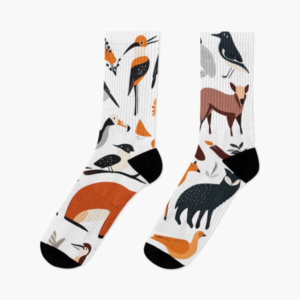 Item preview, Folk Art Inspired Wildlife Pattern designed and sold by HecoPhoto.