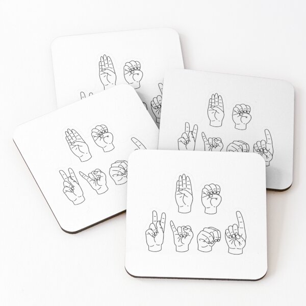 Item preview, be kind ASL hand symbols finger signing, outlines designed and sold by jessicaleah15.
