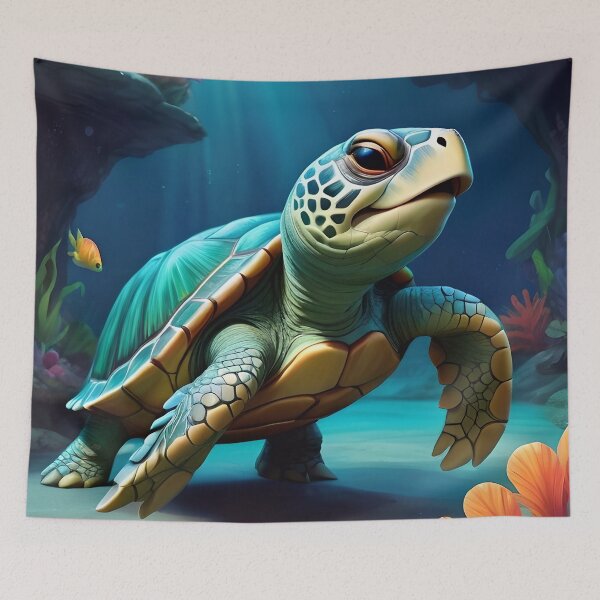 Item preview, Adorable Swimming Sea Turtle designed and sold by TheArtOfPat.