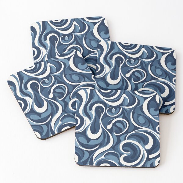Item preview, Mid Century Modern Liquid Swirl,  Blue #1 designed and sold by Prints and Lifestyle.