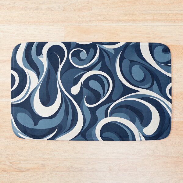 Item preview, Mid Century Modern Liquid Swirl,  Blue #1 designed and sold by Prints and Lifestyle.