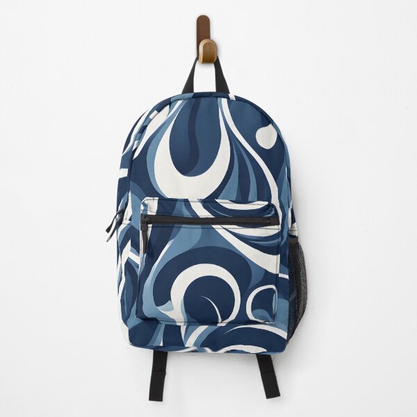 Item preview, Mid Century Modern Liquid Swirl,  Blue #1 designed and sold by Prints and Lifestyle.