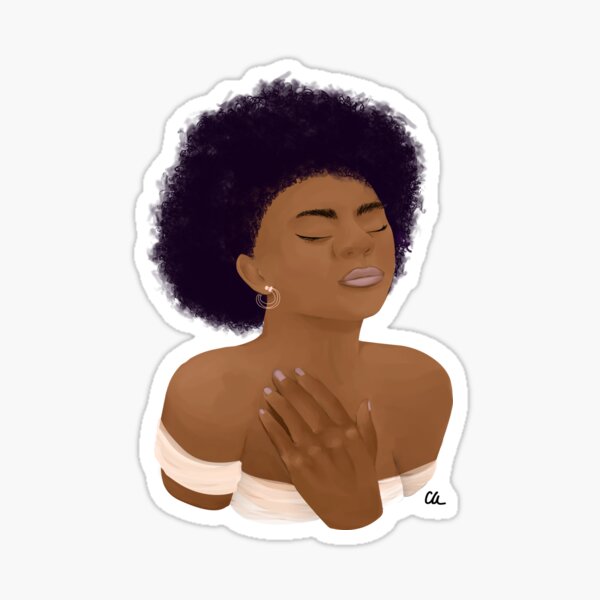 Item preview, Beautiful Woman Purple Afro Digital Art Purple Back designed and sold by ClearAndHappy.