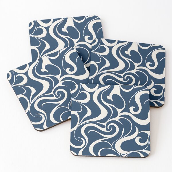 Item preview, Mid Century Modern Liquid Swirl,  Blue #3 designed and sold by Prints and Lifestyle.