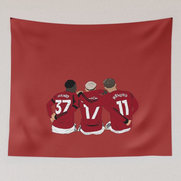 Item preview, Kobbie Mainoo Alejandro Garnacho Rasmus Hojlund United Youth Trinity Minimalist  designed and sold by Hevding.