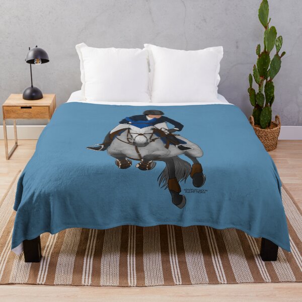 Item preview, Gray Jumping Horse with Rider in Navy Coat designed and sold by DappledMoon.