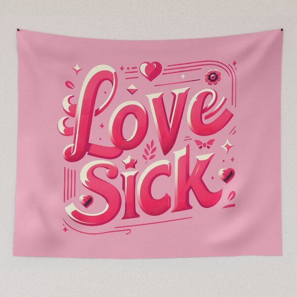 Item preview, Lovesick, typography, Valentine designed and sold by maxmaj.