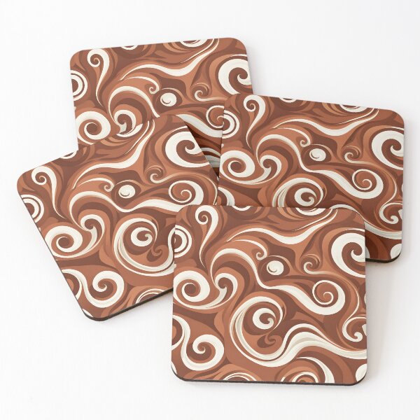 Item preview, Mid Century Modern Liquid Swirl,  Brown #1 designed and sold by Prints and Lifestyle.