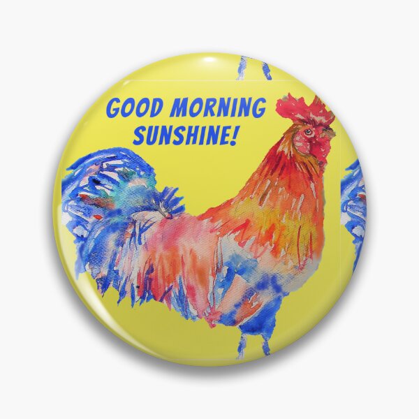 Item preview, Rooster Chicken Watercolor Good Morning Sunshine designed and sold by Sarah  Rajkotwala.