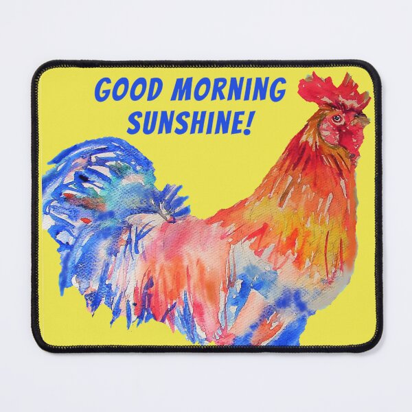Item preview, Rooster Chicken Watercolor Good Morning Sunshine designed and sold by Sarah Rajkotwala.