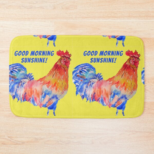 Item preview, Rooster Chicken Watercolor Good Morning Sunshine designed and sold by Sarah  Rajkotwala.