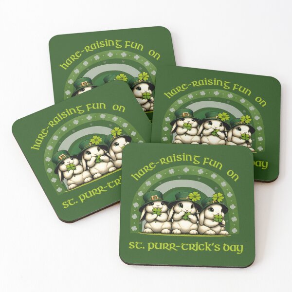 Item preview, Cute Bunny Squad Dressed for St Patrick Day Irish Pride Rainbow designed and sold by Oz64.