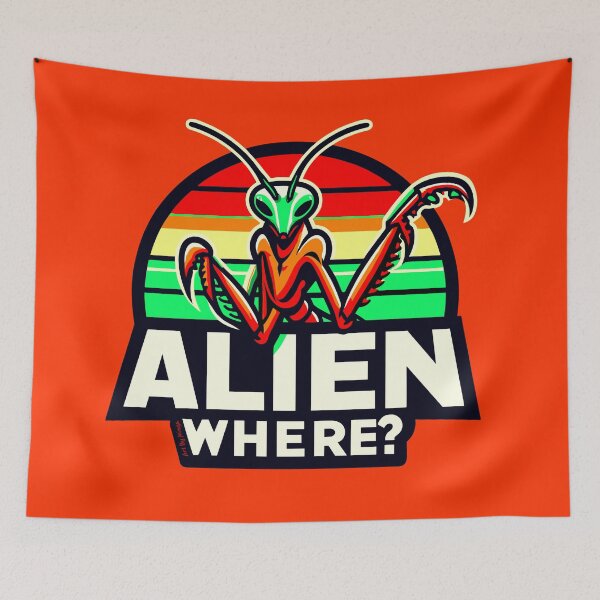 Item preview, Art By Minga Preying Mantis Alien Where? Design designed and sold by Artbyminga.