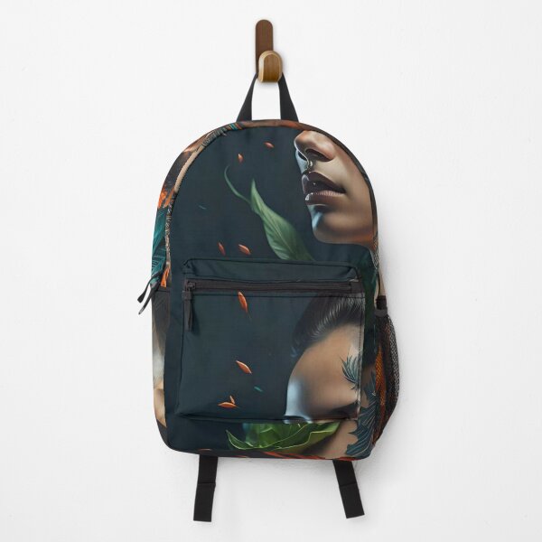 Item preview, Abstract tattooed woman in orange and green designed and sold by JustInspireMe.