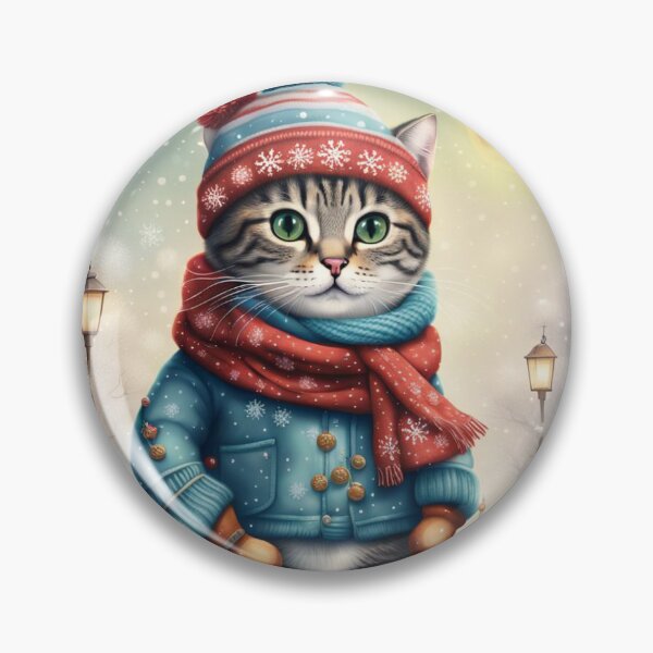Item preview, Whimsical Cat Outside on a Cold Winter Night designed and sold by purplesensation.